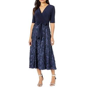 NWT Alex evenings navy evening formal dress size 10